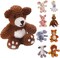 Little Crochet Friend Animals Crochet Kit, Bear, 8", Complete Kit, Learn to Animal Starter Kit for All Ages, Includes Instructions, DIY Amigurumi Kits